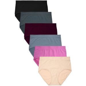 Pack of 12 Seamless Women's High-Rise Brief Panties – Mix Colors
